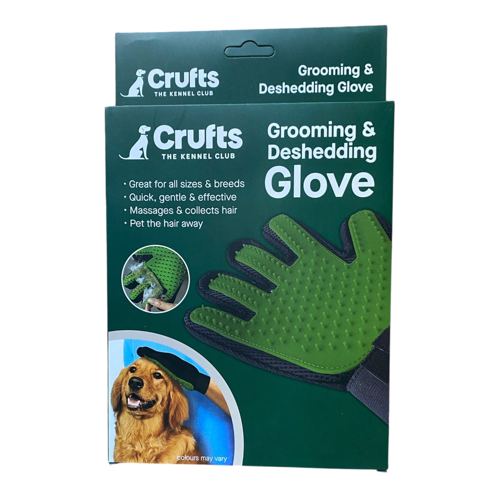 Crufts Grooming and Deshedding Glove - Gentle Pet Hair Remover for Dogs and Cats