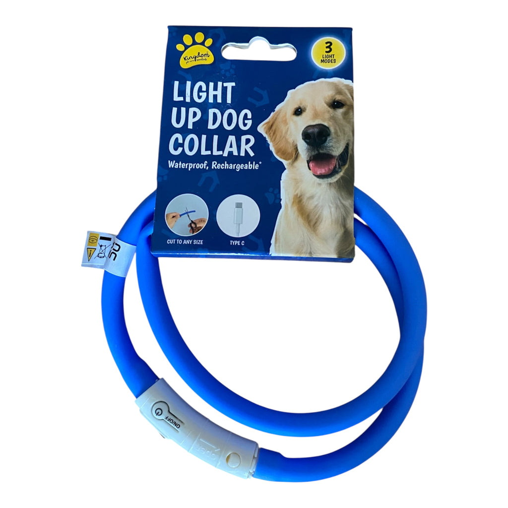 LED Light Up Dog Collar - Rechargeable, Waterproof, 3 Modes