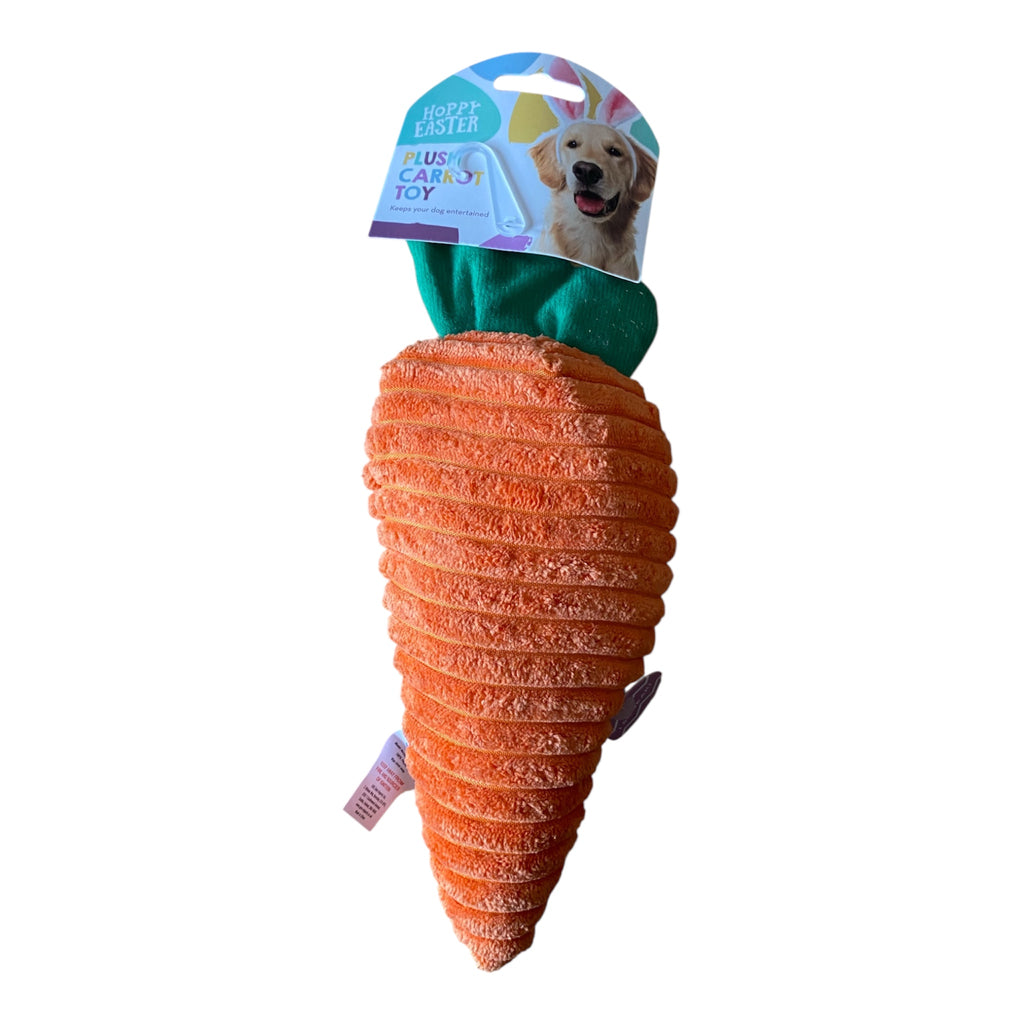 Carrot Plush Dog Toy - Squeak Toy