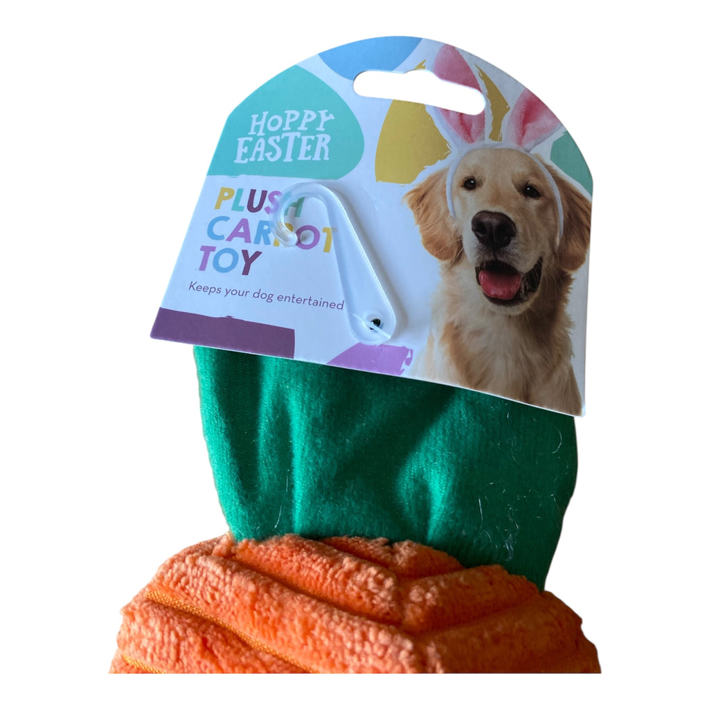 Carrot Plush Dog Toy - Squeak Toy